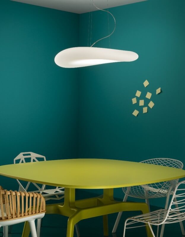 Modern pendant lamp above the table