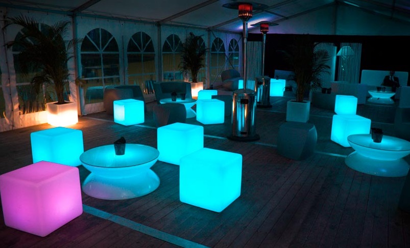 illuminated LED furniture for interiors and exteriors