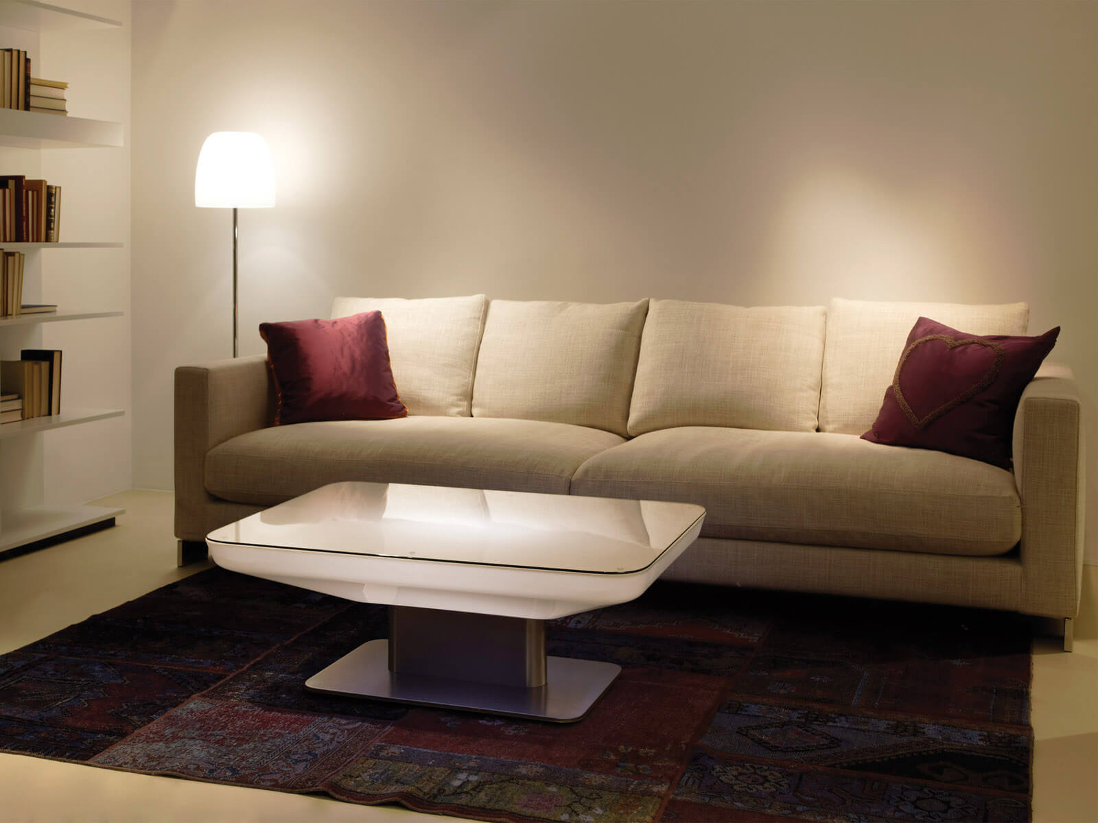 modern coffee table with LED lighting