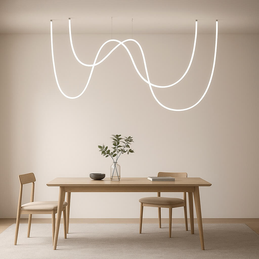 lampa LED sufitowa w salonie