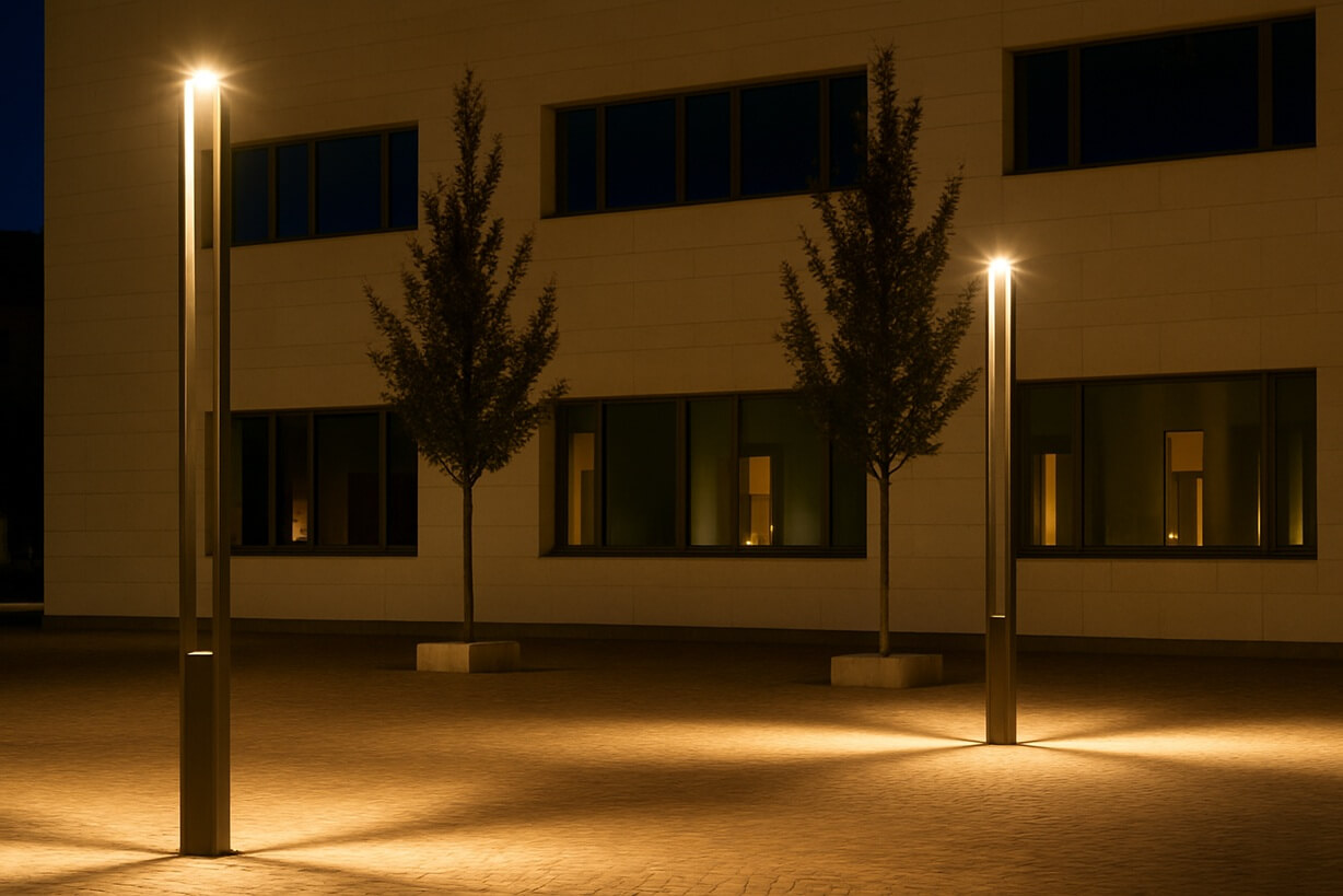 Wysoka lampa stojąca ogrodowa LED