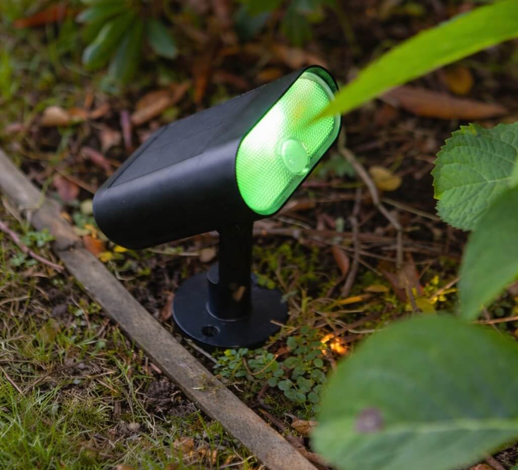 embedded solar spotlights for the garden