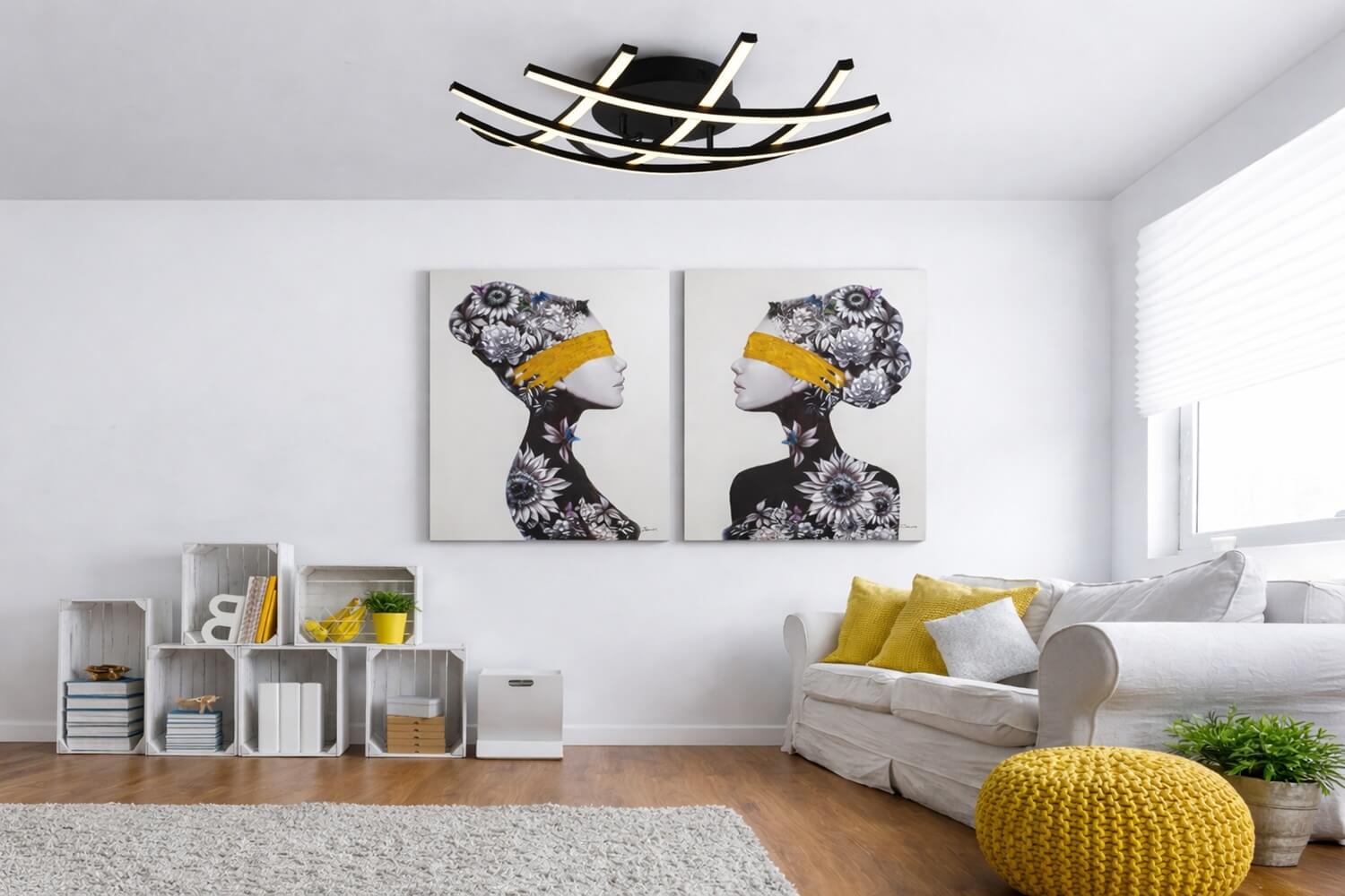 nowoczesny plafon LED geometryczny kształt