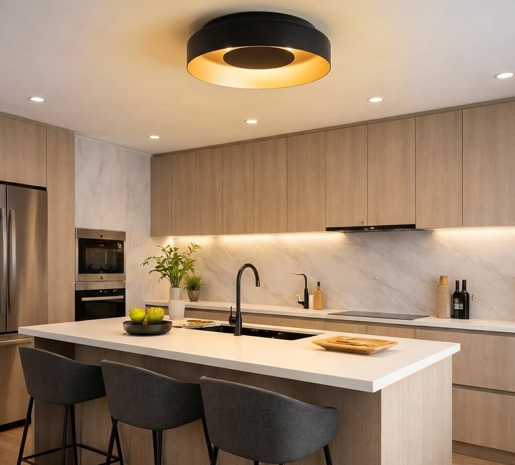 large LED ceiling lamp for the kitchen