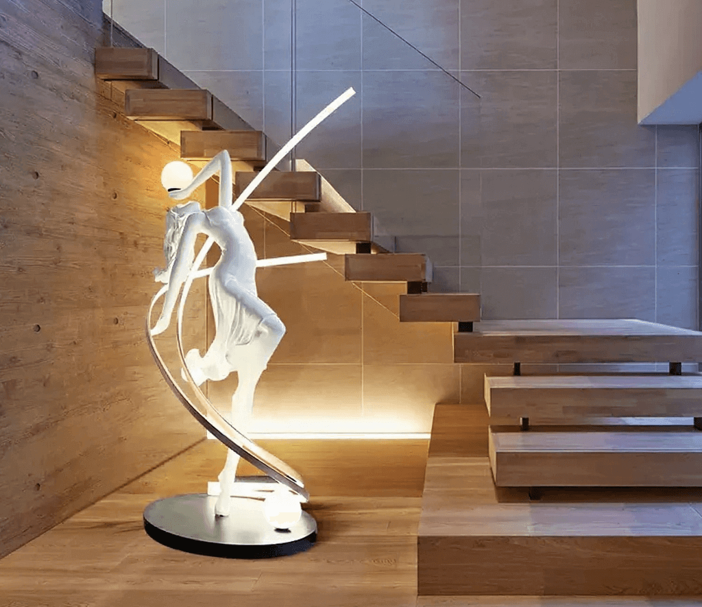 large sculpture floor lamp