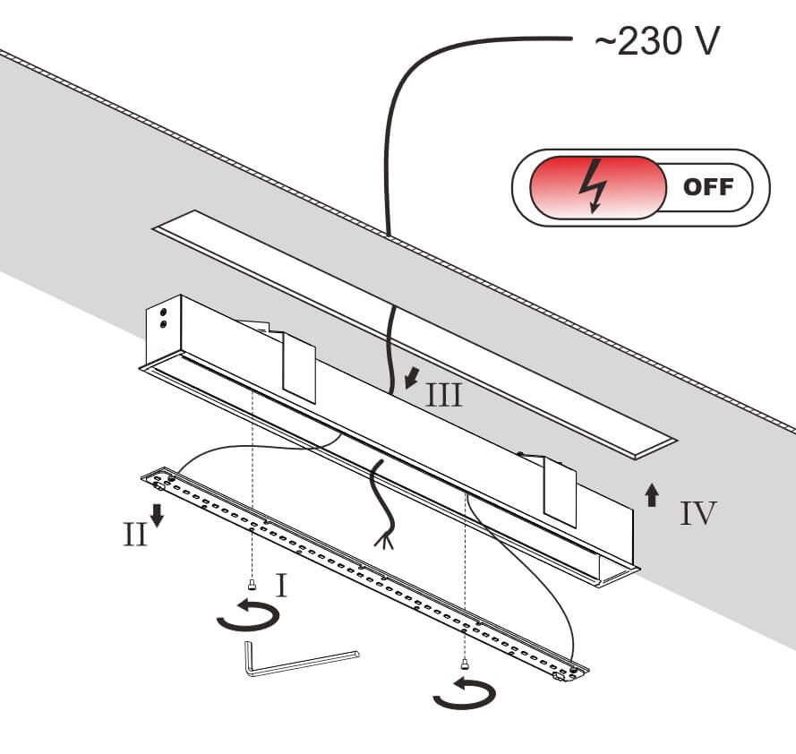 montaż lampy Aqform set raw mini led wpuszczany