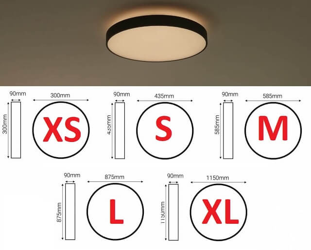 rozmiary plafonów okrągłych LED