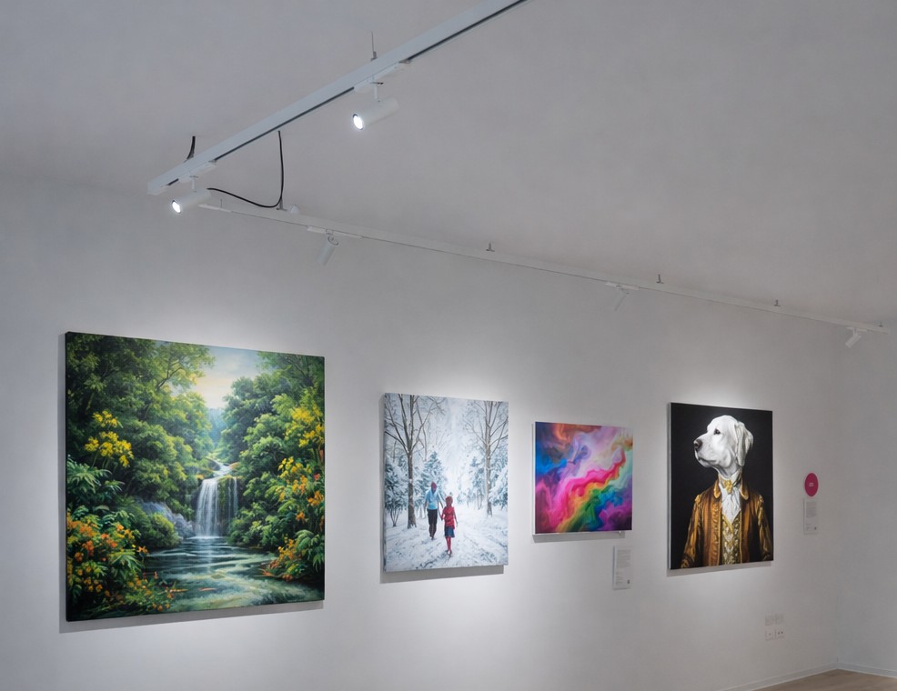 oświetlenie szynowe jako elastyczne rozwiązanie do kilku obrazów