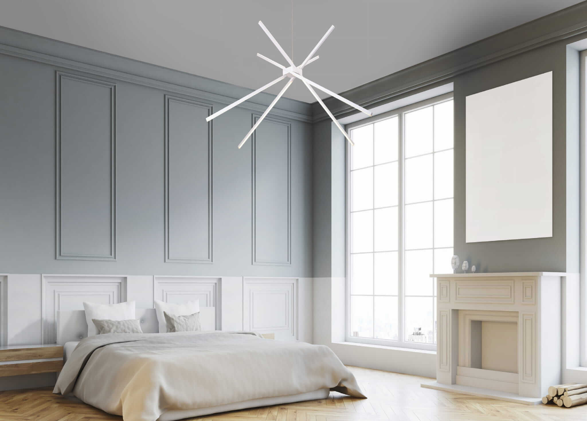 white modern LED pendant lamp