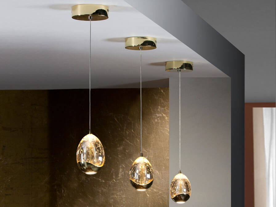 lampa wisząca led złota