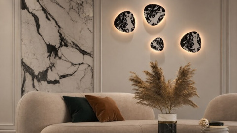 Kinkiety z marmuru – białe i czarne lampy ścienne do eleganckich wnętrz