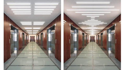 Line lighting in Armstrong modular ceilings