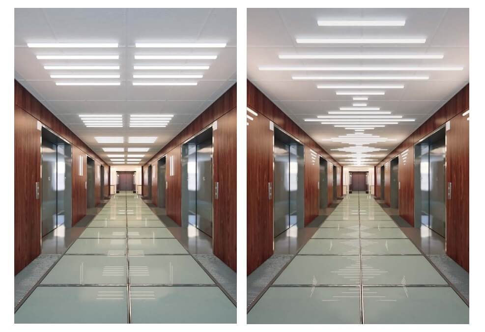 Line lighting in Armstrong modular ceilings
